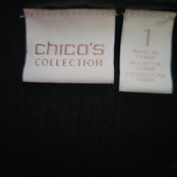 Chico’s Quilted Black Puffer Vest, Women’s Sz 1, Front Pockets, Business Casual - Picture 4 of 7